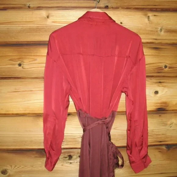 NWT ZARA Limited Edition Satin Shirt Dress - Picture 6 of 8